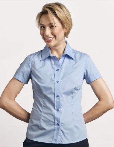 PRM-6305-Womens Poplin Shirt Short Sleeve